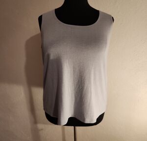Slinky Brand Classic Scoop Neck Tank Light Gray